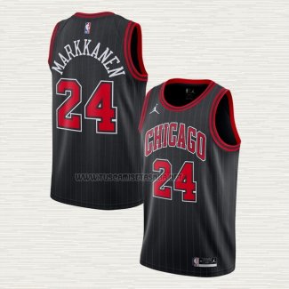 Camiseta Lauri Markkanen NO 24 Chicago Bulls Statement 2020-21 Negro