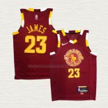 Camiseta LeBron James NO 23 Cleveland Cavaliers Ciudad Rojo