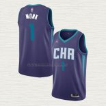 Camiseta Malik Monk NO 1 Charlotte Hornets Statement Edition Violeta
