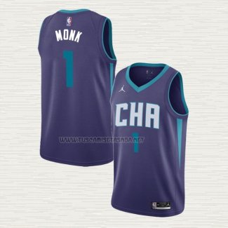 Camiseta Malik Monk NO 1 Charlotte Hornets Statement Edition Violeta