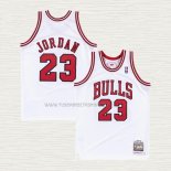 Camiseta Michael Jordan NO 23 Chicago Bulls Hardwood Classics Throwback 1997-98 Blanco