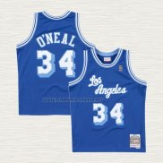 Camiseta NO 34 Los Angeles Lakers Retro 1996-97 Azul Shaquille O'Neal