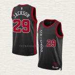Camiseta Quenton Jackson NO 29 Chicago Bulls Ciudad 2023-24 Negro