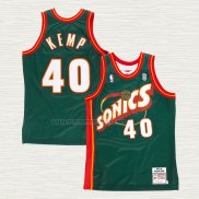 Camiseta Shawn Kemp NO 40 Seattle SuperSonics Retro Historic Verde2