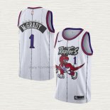 Camiseta Tracy Mcgrady NO 1 Toronto Raptors Classic Edition Blanco