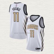 Camiseta Trae Young NO 11 Atlanta Hawks Ciudad 2018-19 Blanco