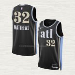 Camiseta Wesley Matthews NO 32 Atlanta Hawks Ciudad 2023-24 Negro