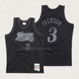 Camiseta Allen Iverson NO 3 Philadelphia 76ers Hardwood Classics 1997-98 Negro