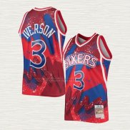 Camiseta Allen Iverson NO 3 Philadelphia 76ers Mitchell & Ness 1997-98 Rojo