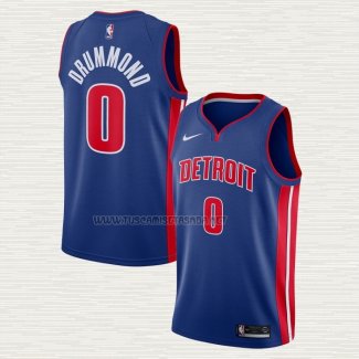 Camiseta Andre Drummond NO 0 Detroit Pistons Icon Azul