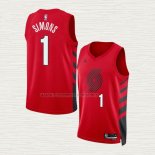 Camiseta Anfernee Simons NO 1 Portland Trail Blazers Statement 2022-23 Rojo