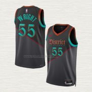 Camiseta Delon Wright NO 55 Washington Wizards Ciudad 2023-24 Negro