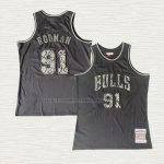 Camiseta Dennis Rodman NO 91 Chicago Bulls Mitchell & Ness 1997-98 Negro 1