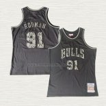 Camiseta Dennis Rodman NO 91 Chicago Bulls Mitchell & Ness 1997-98 Negro 1