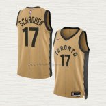 Camiseta Dennis Schroder NO 17 Toronto Raptors Ciudad 2023-24 Oro