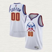 Camiseta Denver Nuggets Personalizada Earned 2020-21 Blanco