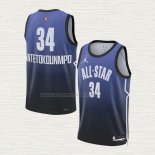 Camiseta Giannis Antetokounmpo NO 34 Milwaukee Bucks All Star 2023 Azul