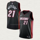 Camiseta Hassan Whiteside NO 21 Miami Heat Icon Negro