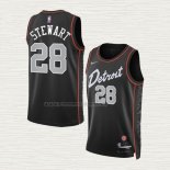 Camiseta Isaiah Stewart NO 28 Detroit Pistons Ciudad 2023-24 Negro