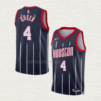 Camiseta Jalen Green NO 4 Houston Rockets Ciudad 2022-23 Negro