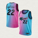 Camiseta Jimmy Butler NO 22 Nino Miami Heat Ciudad 2020-21 Azul Rosa