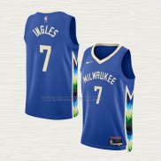 Camiseta Joe Ingles NO 7 Milwaukee Bucks Ciudad 2022-23 Azul