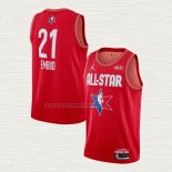 Camiseta Joel Embiid NO 21 Philadelphia 76ers All Star 2020 Rojo
