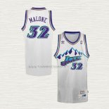 Camiseta Karl Malone NO 32 Utah Jazz Retro Blanco