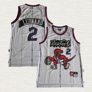 Camiseta Kawhi Leonard NO 2 Toronto Raptors Retro Blanco