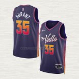 Camiseta Kevin Durant NO 35 Phoenix Suns Ciudad 2023-24 Violeta
