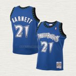 Camiseta Kevin Garnett NO 21 Nino Minnesota Timberwolves Hardwood Classics Throwback 2003-04 Azul