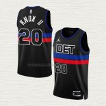 Camiseta Kevin Knox II NO 20 Detroit Pistons Statement 2022-23 Negro