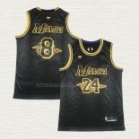 Camiseta Kobe Bryant NO 24 8 Los Angeles Lakers Black Mamba Negro