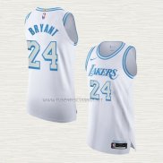 Camiseta Kobe Bryant NO 24 Los Angeles Lakers Ciudad Autentico 2020-21 Blanco