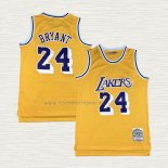 Camiseta Kobe Bryant NO 24 Los Angeles Lakers Mitchell & Ness 2007-08 Amarillo