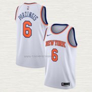 Camiseta Kristaps Porzingis NO 6 New York Knicks Association Blanco