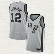 Camiseta LaMarcus Aldridge NO 12 San Antonio Spurs Statement Gris