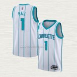 Camiseta LaMelo Ball NO 1 Charlotte Hornets Association 2022-23 Blanco