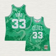 Camiseta Larry Bird NO 33 Boston Celtics Throwback Asian Heritage 1985-86 Verde