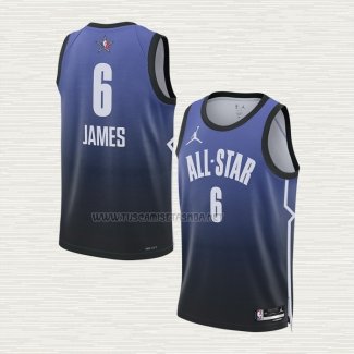 Camiseta LeBron James NO 6 Los Angeles Lakers All Star 2023 Azul