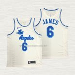 Camiseta LeBron James NO 6 Los Angeles Lakers Classic 2019-20 Blanco
