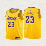 Camiseta Lebron James NO 23 Nino Los Angeles Lakers Icon Amarillo