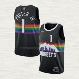 Camiseta Michael Porter JR. NO 1 Denver Nuggets Ciudad Negro