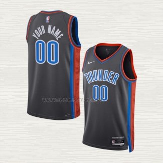 Camiseta Oklahoma City Thunder Personalizada Ciudad 2022-23 Gris