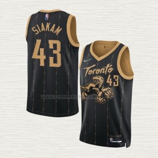 Camiseta Pascal Siakam NO 43 Toronto Raptors Ciudad 2021-22 Negro