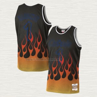 Camiseta Penny Hardaway NO 1 Orlando Magic Flames Negro