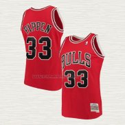 Camiseta Scottie Pippen NO 33 Chicago Bulls Mitchell & Ness 1997-98 Rojo