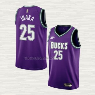 Camiseta Serge Ibaka NO 25 Milwaukee Bucks Classic 2022-23 Violeta