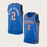 Camiseta Shai Gilgeous-Alexander NO 2 Oklahoma City Thunder Icon Azul