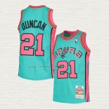 Camiseta Tim Duncan NO 21 San Antonio Spurs Mitchell & Ness 1998-99 Verde